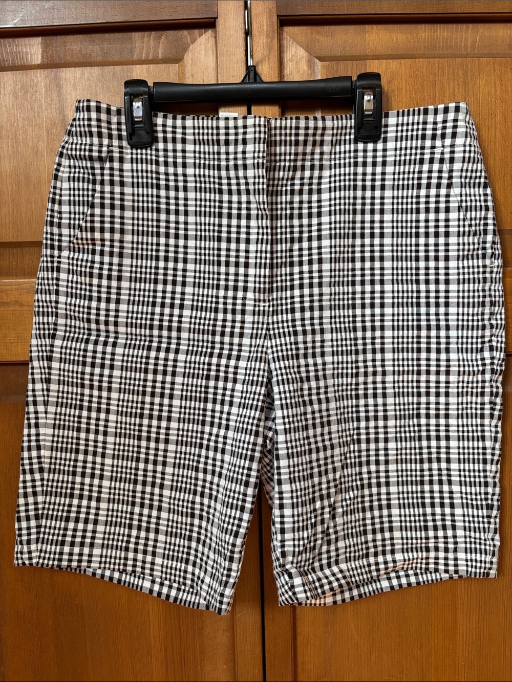 Talbots Black & White Checked Flat Front Women’s Shorts